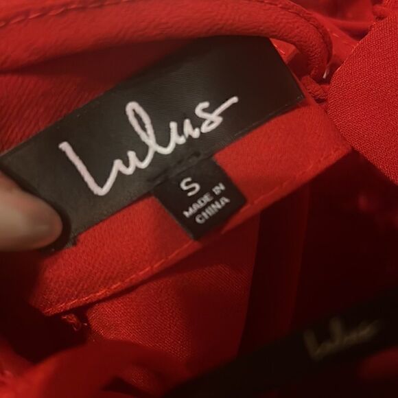 NWT New Open Back Red Lulu’s Dress - Zie and Zip Back - Neck Button - Picture 6 of 6